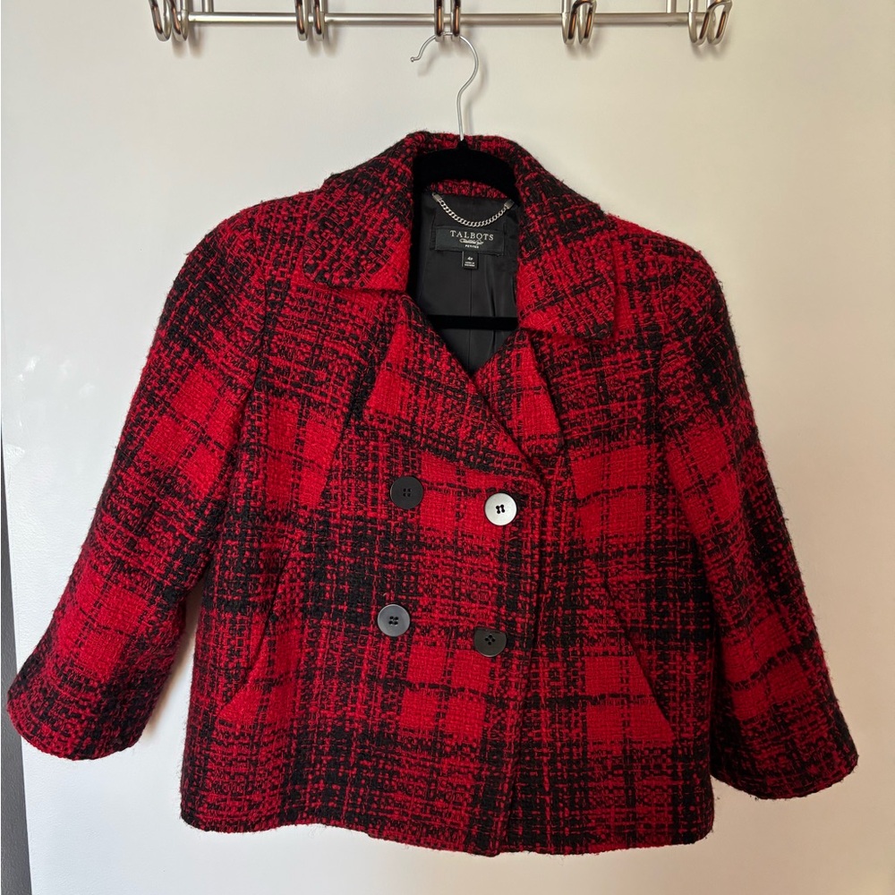 Talbots Plaid Wool Blend Jacket